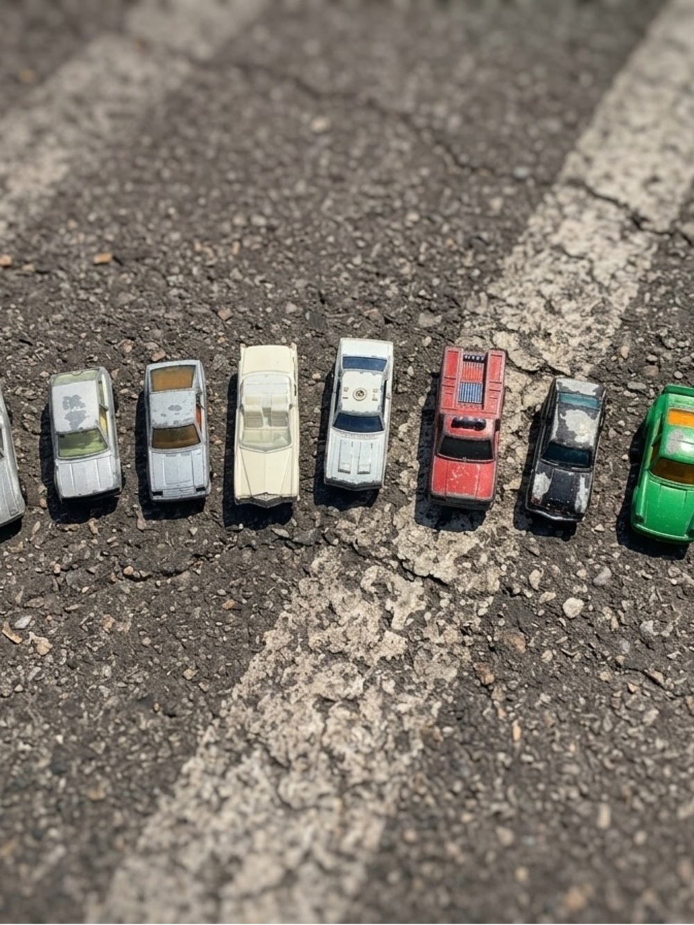 Vintage Assorted Matchbox/Hotwheel Car Lot - White, Red, Black, Green